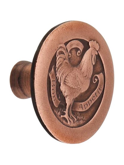 Rooster Knob in Antique Copper.